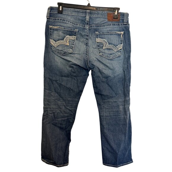 Big Star Legendary Bootcut Jeans Men’s Size 32 Blue Distressed Contrast Stitchin - Picture 2 of 7